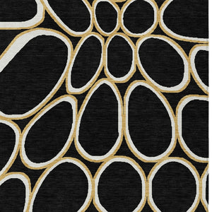Homeroots 3' Artichoke Green And Ivory Abstract Washable Area Rug For Indoor And Outdoor Use, Durable Design 5' X 8' Polyester 600517