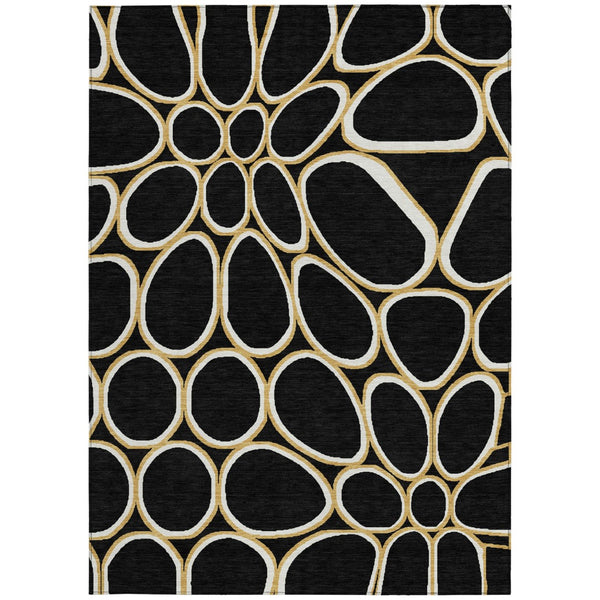 Homeroots 3' Artichoke Green And Ivory Abstract Washable Area Rug For Indoor And Outdoor Use, Durable Design 10' X 14' Polyester 600521