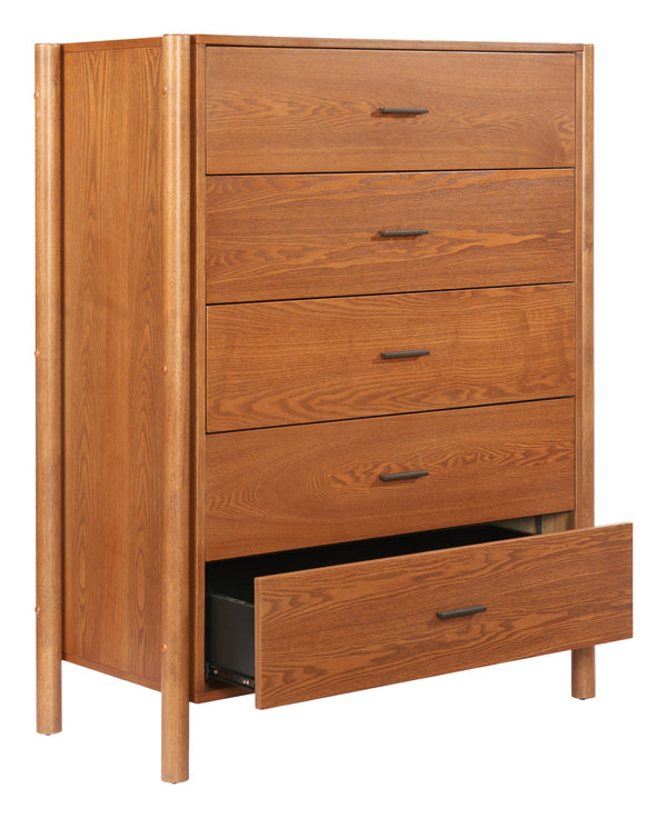 Zuo Modern Beleza Dresser - Premium Rubberwood Construction With Modern Design, Perfect For Stylish Storage Solutions Walnut Rubberwood 110658-zuo-modern