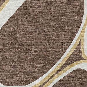 Homeroots 3' Artichoke Green And Ivory Abstract Washable Area Rug For Indoor And Outdoor Use, Durable Design 8' X 10' Polyester 600525