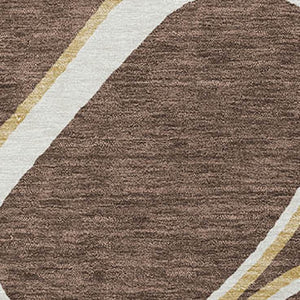 Homeroots 3' Artichoke Green And Ivory Abstract Washable Area Rug For Indoor And Outdoor Use, Durable Design 9' X 12' Polyester 600526