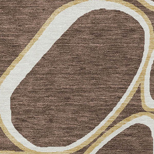 Homeroots 3' Artichoke Green And Ivory Abstract Washable Area Rug For Indoor And Outdoor Use, Durable Design 10' X 14' Polyester 600527