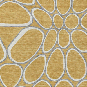 Homeroots 3' Artichoke Green And Ivory Abstract Washable Area Rug For Indoor And Outdoor Use, Durable Design 3' X 5' Polyester 600528
