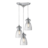 Menlow Park 10'' Wide 3-Light Multi Pendant - Polished Chrome 60053-3 Elk Lighting