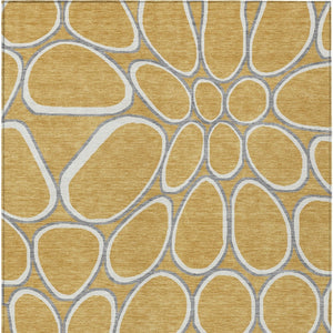 Homeroots 3' Artichoke Green And Ivory Abstract Washable Area Rug For Indoor And Outdoor Use, Durable Design 9' X 12' Polyester 600532