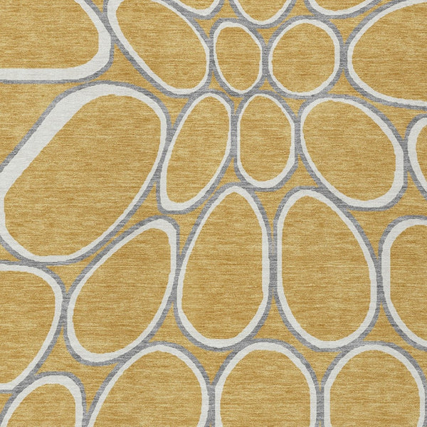 Homeroots 3' Artichoke Green And Ivory Abstract Washable Area Rug For Indoor And Outdoor Use, Durable Design 9' X 12' Polyester 600532