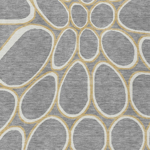 Homeroots 3' Artichoke Green And Ivory Abstract Washable Area Rug For Indoor And Outdoor Use, Durable Design 3' X 5' Polyester 600534