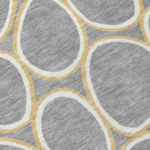 Homeroots 3' Artichoke Green And Ivory Abstract Washable Area Rug For Indoor And Outdoor Use, Durable Design 3' X 5' Polyester 600534
