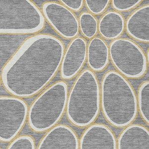 Homeroots 3' Artichoke Green And Ivory Abstract Washable Area Rug For Indoor And Outdoor Use, Durable Design 9' X 12' Polyester 600538