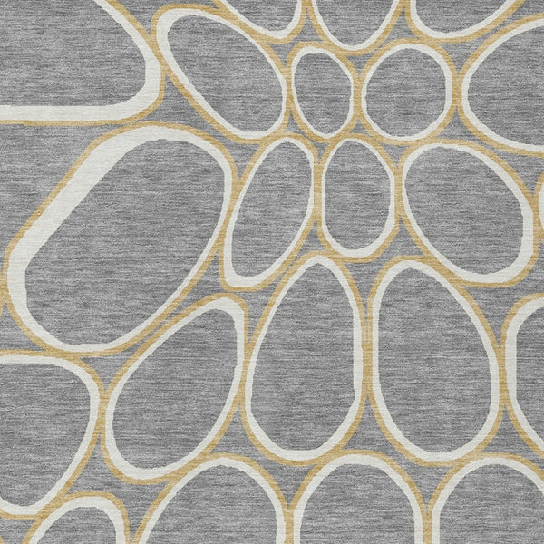 Homeroots 3' Artichoke Green And Ivory Abstract Washable Area Rug For Indoor And Outdoor Use, Durable Design 9' X 12' Polyester 600538