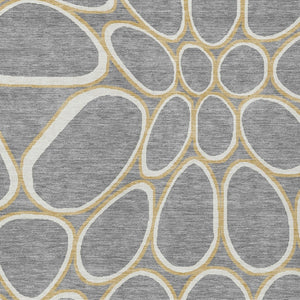 Homeroots 3' Artichoke Green And Ivory Abstract Washable Area Rug For Indoor And Outdoor Use, Durable Design 10' X 14' Polyester 600539