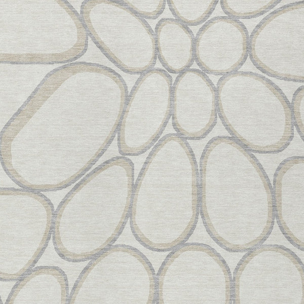 Homeroots 3' Artichoke Green And Ivory Abstract Washable Area Rug For Indoor And Outdoor Use, Durable Design 9' X 12' Polyester 600544