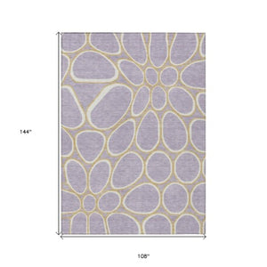 Homeroots 3' Artichoke Green And Ivory Abstract Washable Area Rug For Indoor And Outdoor Use, Durable Design 9' X 12' Polyester 600550
