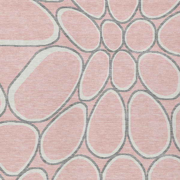 Homeroots 3' Artichoke Green And Ivory Abstract Washable Area Rug For Indoor And Outdoor Use, Durable Design 5' X 8' Polyester 600553