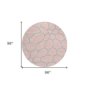 Homeroots 3' Artichoke Green And Ivory Abstract Washable Area Rug For Indoor And Outdoor Use, Durable Design 8' Round Polyester 600554