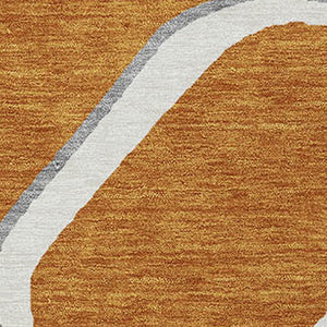 Homeroots 3' Artichoke Green And Ivory Abstract Washable Area Rug For Indoor And Outdoor Use, Durable Design 3' X 5' Polyester 600558