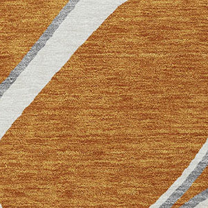 Homeroots 3' Artichoke Green And Ivory Abstract Washable Area Rug For Indoor And Outdoor Use, Durable Design 5' X 8' Polyester 600559