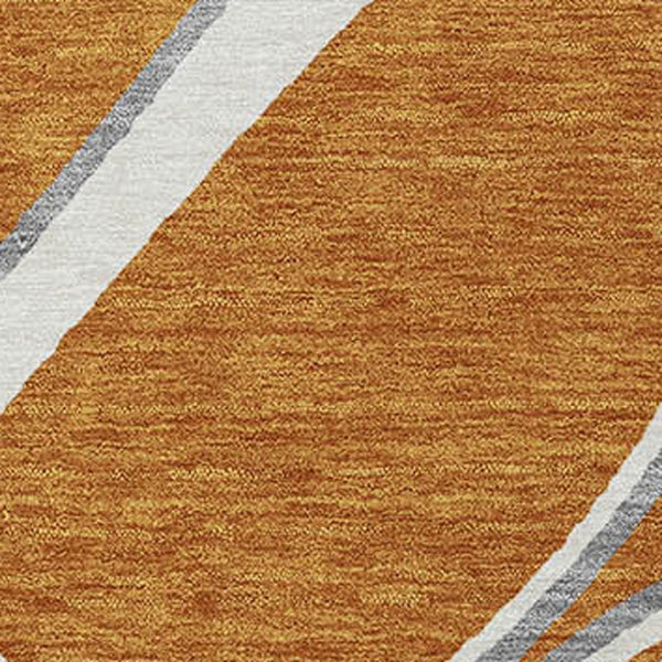 Homeroots 3' Artichoke Green And Ivory Abstract Washable Area Rug For Indoor And Outdoor Use, Durable Design 8' X 10' Polyester 600561