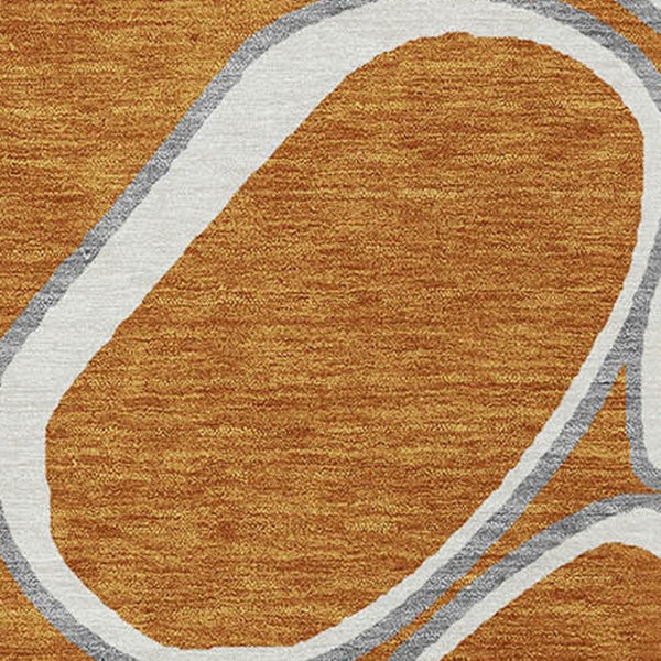 Homeroots 3' Artichoke Green And Ivory Abstract Washable Area Rug For Indoor And Outdoor Use, Durable Design 10' X 14' Polyester 600563