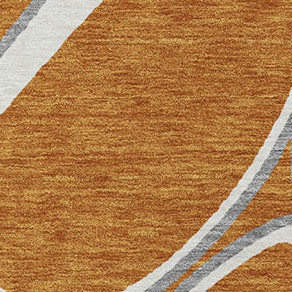 Homeroots 3' Artichoke Green And Ivory Abstract Washable Area Rug For Indoor And Outdoor Use, Durable Design 10' X 14' Polyester 600563