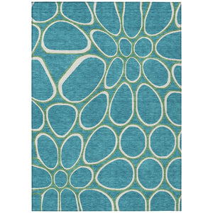 Homeroots 3' Artichoke Green And Ivory Abstract Washable Area Rug For Indoor And Outdoor Use, Durable Design 9' X 12' Polyester 600574