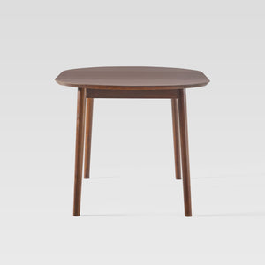 Mid Century Modern Solid Wood Oval Extension Dining Table Walnut DAMD3EWTWS Walker Edison