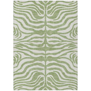 HomeRoots 5' Artichoke Green and Ivory Animal Print Area Rug – Durable, Washable for Indoor and Outdoor Use 10' X 14' 600581