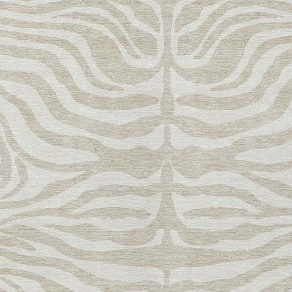 Homeroots 3' Artichoke Green And Ivory Animal Print Washable Area Rug For Indoor Or Outdoor Use, Durable Style 8' X 10' Polyester 600585