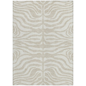 Homeroots 3' Artichoke Green And Ivory Animal Print Washable Area Rug For Indoor Or Outdoor Use, Durable Style 10' X 14' Polyester 600587
