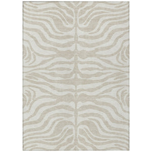 HomeRoots 5' Animal Print Area Rug – Durable, Washable, Indoor/Outdoor Design in Beige and Tan for Any Space 10' X 14' 600587
