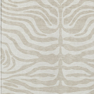 Homeroots 3' Artichoke Green And Ivory Animal Print Washable Area Rug For Indoor Or Outdoor Use, Durable Style 10' X 14' Polyester 600587