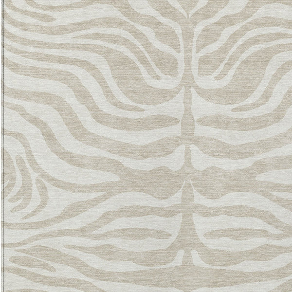 Homeroots 3' Artichoke Green And Ivory Animal Print Washable Area Rug For Indoor Or Outdoor Use, Durable Style 10' X 14' Polyester 600587