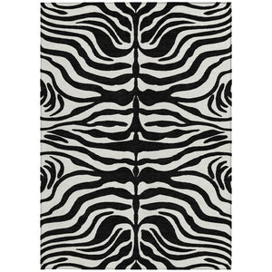 Homeroots 3' Artichoke Green And Ivory Animal Print Washable Area Rug For Indoor Or Outdoor Use, Durable Style 3' X 5' Polyester 600588