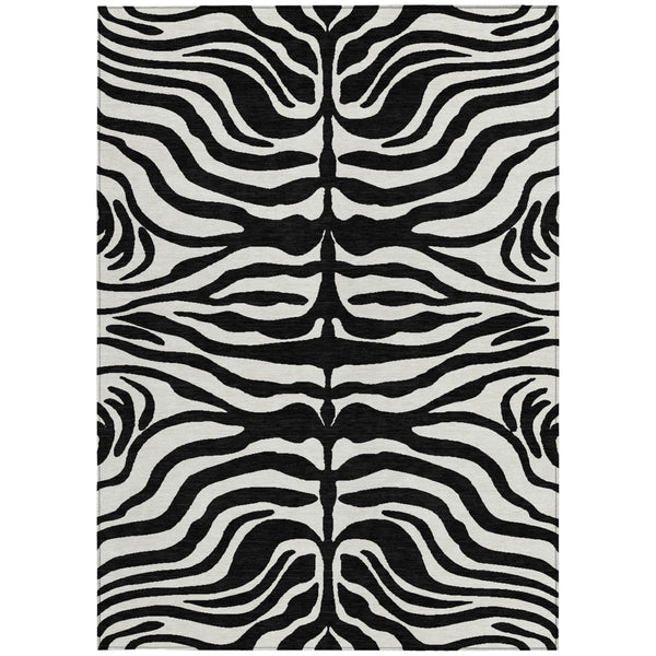 Homeroots 3' Artichoke Green And Ivory Animal Print Washable Area Rug For Indoor Or Outdoor Use, Durable Style 3' X 5' Polyester 600588