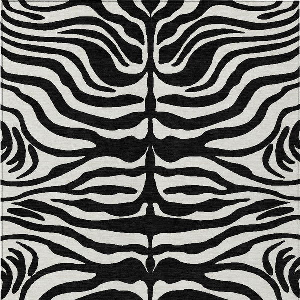 Homeroots 3' Artichoke Green And Ivory Animal Print Washable Area Rug For Indoor Or Outdoor Use, Durable Style 3' X 5' Polyester 600588