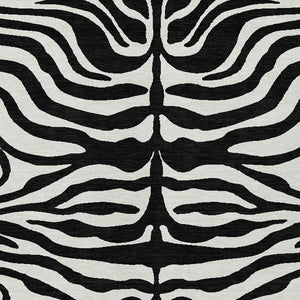 Homeroots 3' Artichoke Green And Ivory Animal Print Washable Area Rug For Indoor Or Outdoor Use, Durable Style 5' X 8' Polyester 600589