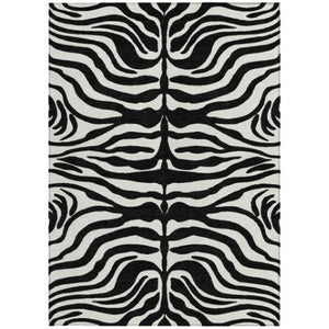 Homeroots 3' Artichoke Green And Ivory Animal Print Washable Area Rug For Indoor Or Outdoor Use, Durable Style 8' X 10' Polyester 600591