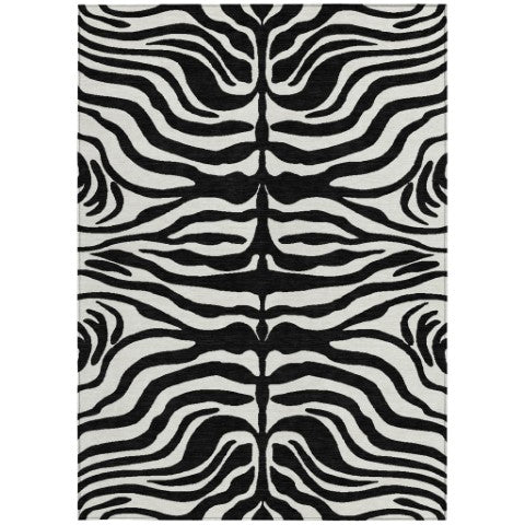 Homeroots 3' Artichoke Green And Ivory Animal Print Washable Area Rug For Indoor Or Outdoor Use, Durable Style 8' X 10' Polyester 600591