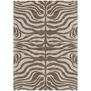 Homeroots 3' Artichoke Green And Ivory Animal Print Washable Area Rug For Indoor Or Outdoor Use, Durable Style 3' X 5' Polyester 600594