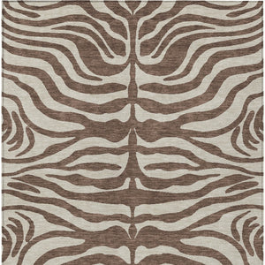 Homeroots 3' Artichoke Green And Ivory Animal Print Washable Area Rug For Indoor Or Outdoor Use, Durable Style 5' X 8' Polyester 600595