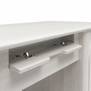 English Elm Selena Whitewashed Wood Veneer Executive Desk with Wireless Charging and Pedestal Storage B2733S00021