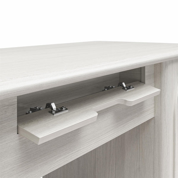 English Elm Selena Whitewashed Wood Veneer Executive Desk with Wireless Charging and Pedestal Storage B2733S00021