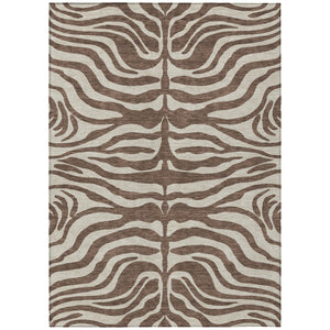 HomeRoots 5' Bold Brown and Beige Animal Print Washable Area Rug for Stylish Indoor and Outdoor Spaces 8' X 10' 600597