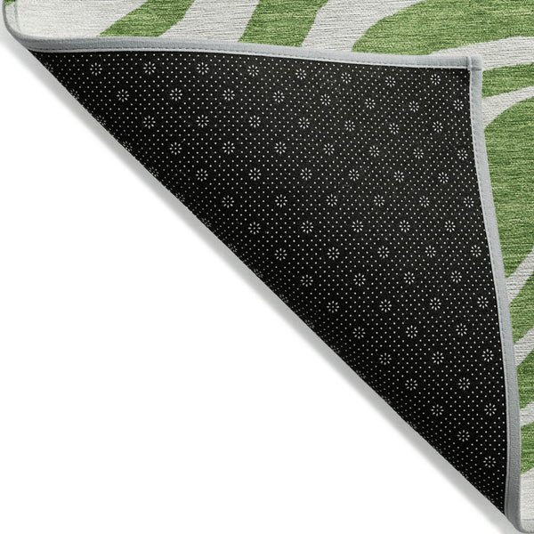 Homeroots 3' Artichoke Green And Ivory Animal Print Washable Area Rug For Indoor Or Outdoor Use, Durable Style 9' X 12' Polyester 600610