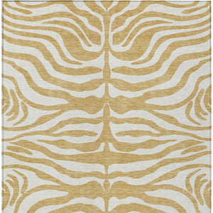 Homeroots 3' Artichoke Green And Ivory Animal Print Washable Area Rug For Indoor Or Outdoor Use, Durable Style 8' X 10' Polyester 600615