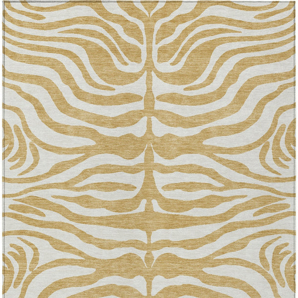 Homeroots 3' Artichoke Green And Ivory Animal Print Washable Area Rug For Indoor Or Outdoor Use, Durable Style 8' X 10' Polyester 600615