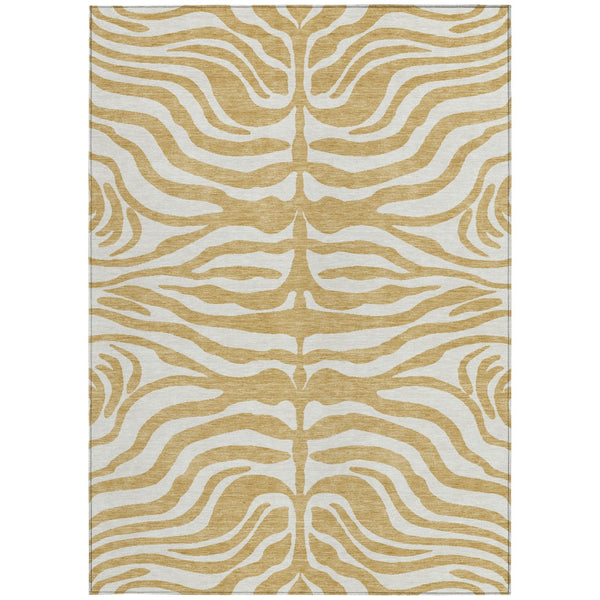 Homeroots 3' Artichoke Green And Ivory Animal Print Washable Area Rug For Indoor Or Outdoor Use, Durable Style 9' X 12' Polyester 600616