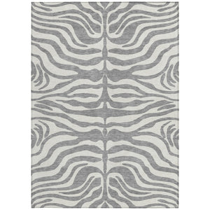 Homeroots 3' Artichoke Green And Ivory Animal Print Washable Area Rug For Indoor Or Outdoor Use, Durable Style 5' X 8' Polyester 600619