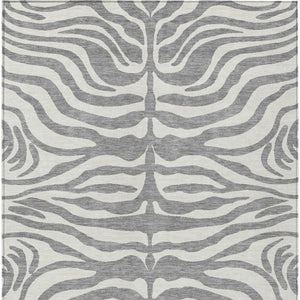 Homeroots 3' Artichoke Green And Ivory Animal Print Washable Area Rug For Indoor Or Outdoor Use, Durable Style 8' X 10' Polyester 600621