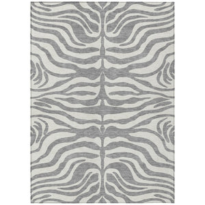 HomeRoots 5' Gray and Ivory Animal Print Area Rug - Stylish, Durable, Washable for Indoor and Outdoor Use 10' X 14' 600623